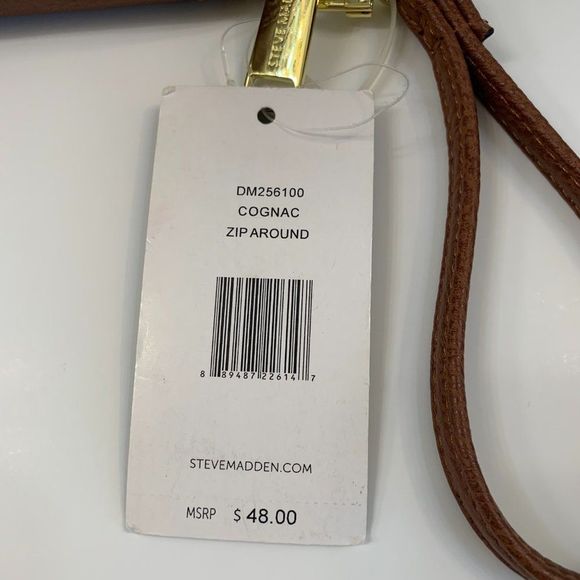 Steve Madden Cognac Zip Around Wristlet / Wallet / Clutch - Picture 6 of 7